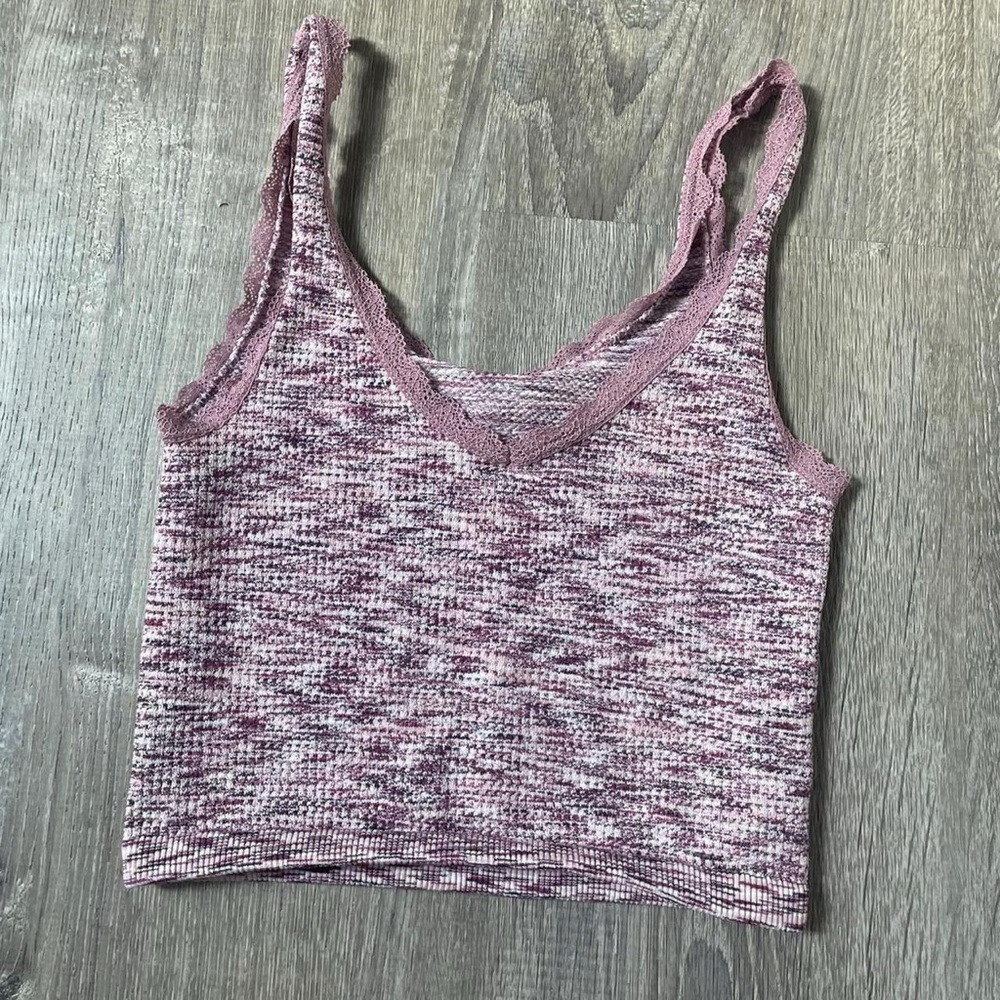 Aeropostale Pink Ribbed Crop Tank Top